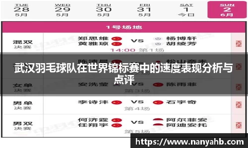武汉羽毛球队在世界锦标赛中的速度表现分析与点评